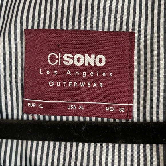Ci Sono Striped Outerwear lightweight jacket size XL navy waist cinch winter - Picture 3 of 8